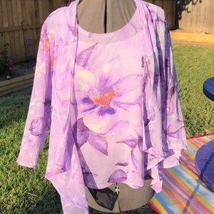 Alfred Dunner Shell w Jacket in Shades of Purple